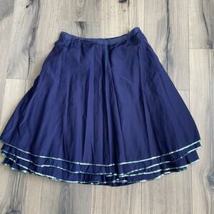 Marc Jacobs Vintage Y2K Size 8 Navy Blue Sequin Trim A Line Skirt